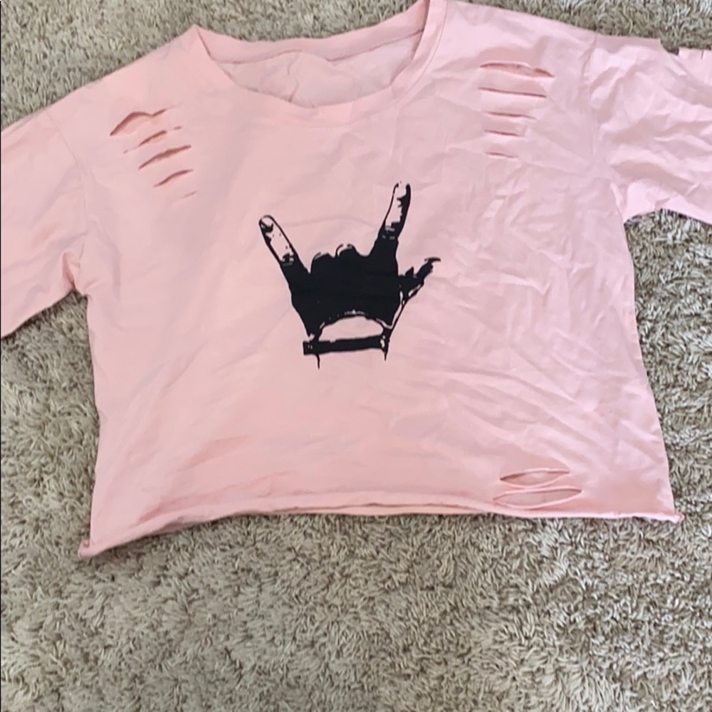 Ripped Pink crop top